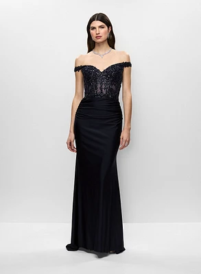 Corset Style Sequinned Gown