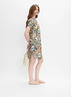 Robe à motif feuilles graphique