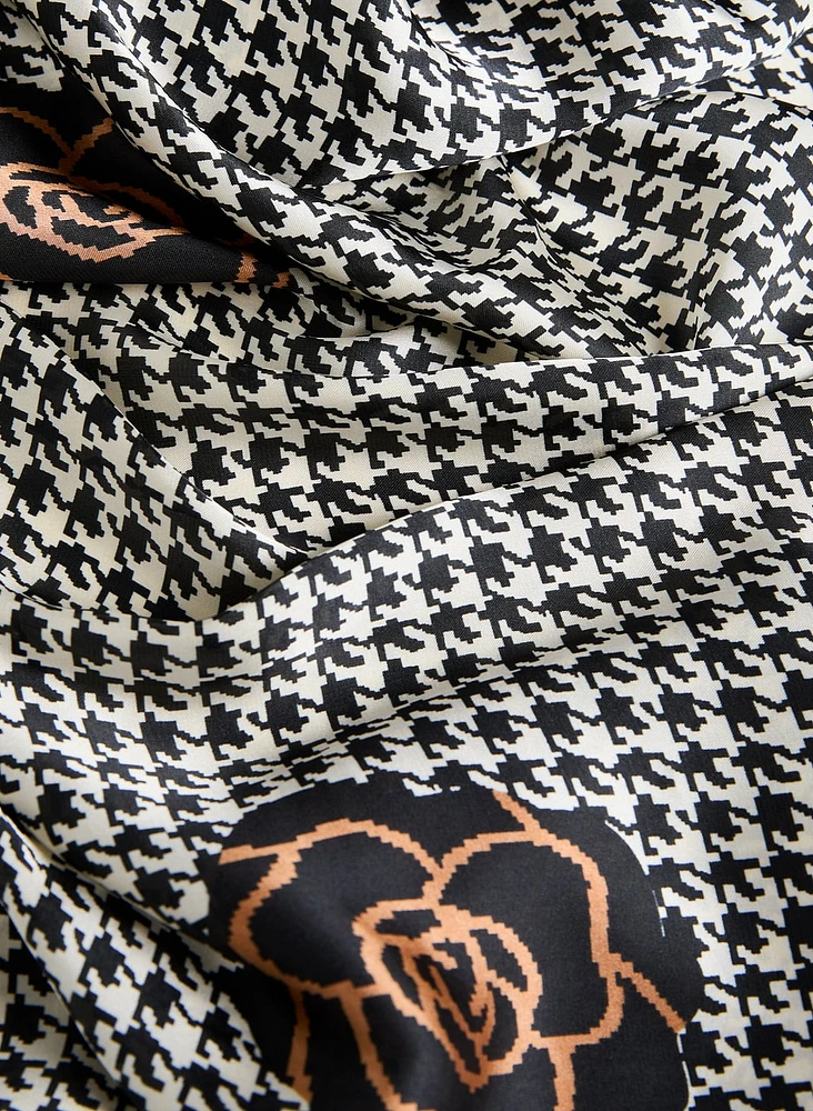 Mixed Print Houndstooth Scarf