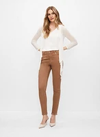 Pearl Detail Slim Leg Pants