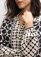 Mixed Geometric Print Blouse