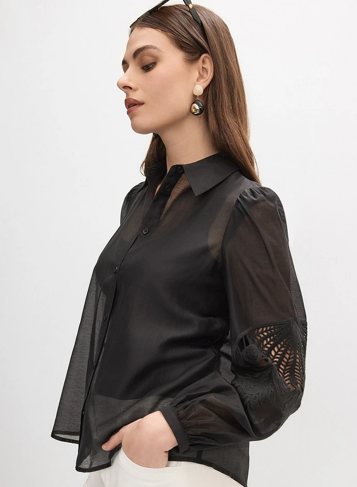Lace Cotton Voile Blouse