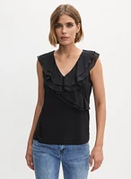 Sleeveless Ruffled Top