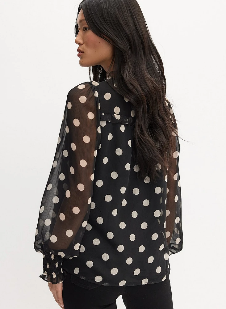 Polka Dot Print Blouse