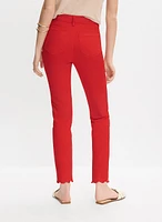 Embellished Cutout Hem Jeans