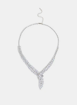 Asymmetric Cubic Zirconia Necklace