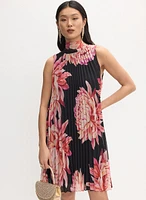 Robe en chiffon plissé à motif floral