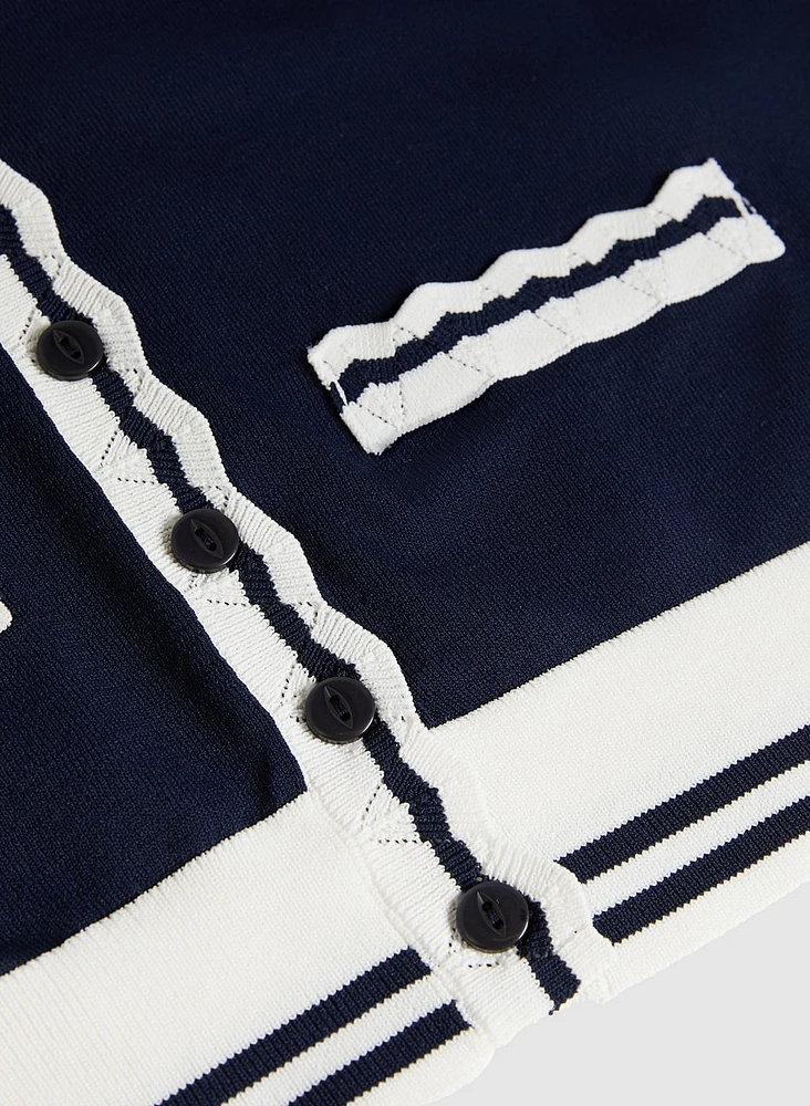 Contrast Trim Cardigan