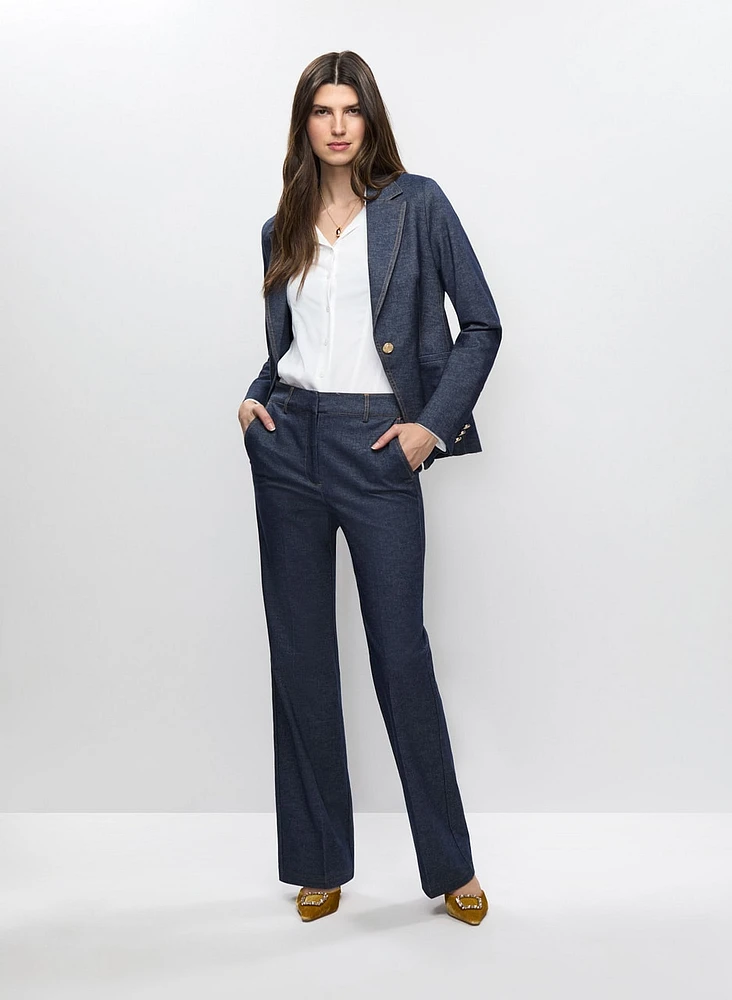 Long Sleeve Button Front Blouse