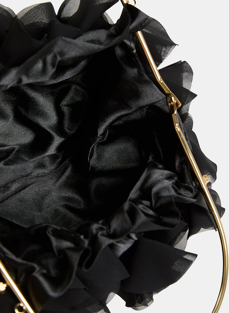 Ruffled Satin Bag