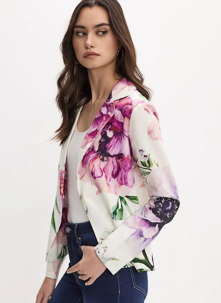 Blazer à motif floral