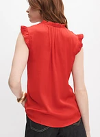 Blouse à mancherons volantés