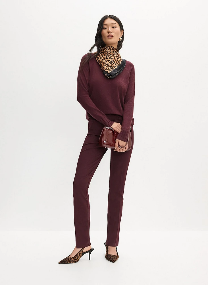 Madison Pull-On Straight-Leg Pants