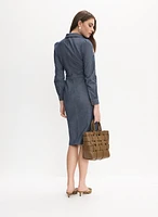 Robe midi en chambray