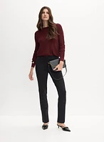 Madison Pull-On Straight-Leg Pants