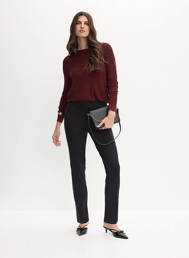 Metallic Lurex Sweater & Madison Straight-Leg Pants