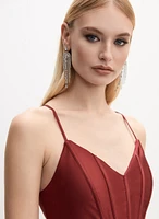 Satin Lace-Up Back Gown