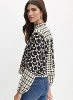 Mixed Geometric Print Blouse