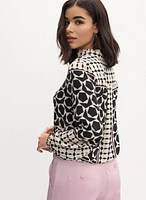 Mixed Geometric Print Blouse