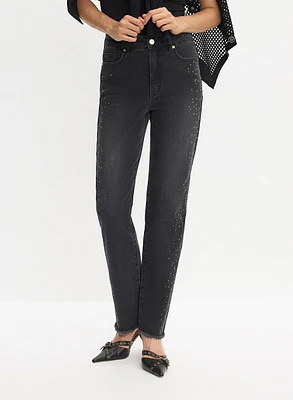 Embellished Straight Leg Jeans