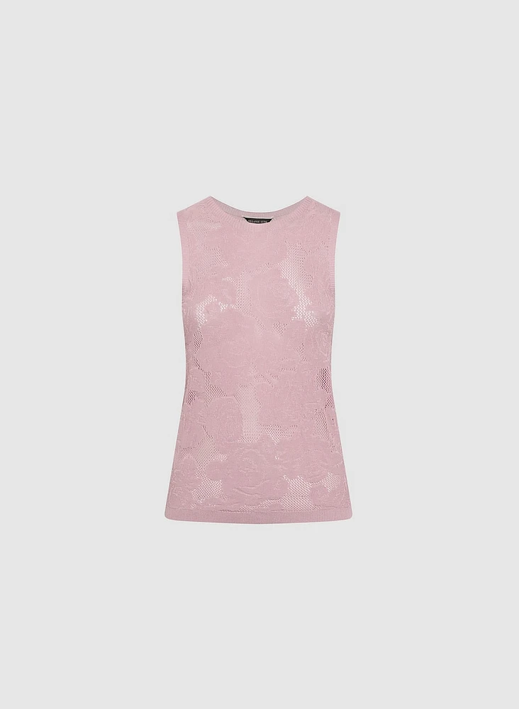 Camisole florale en tricot ajour