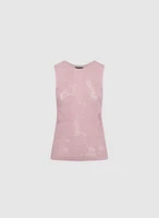 Camisole florale en tricot ajour