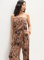 Strapless Paisley Print Jumpsuit