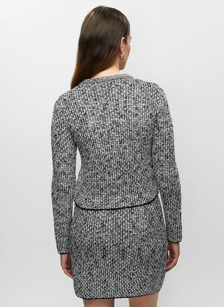 Tweed Button Front Cardigan