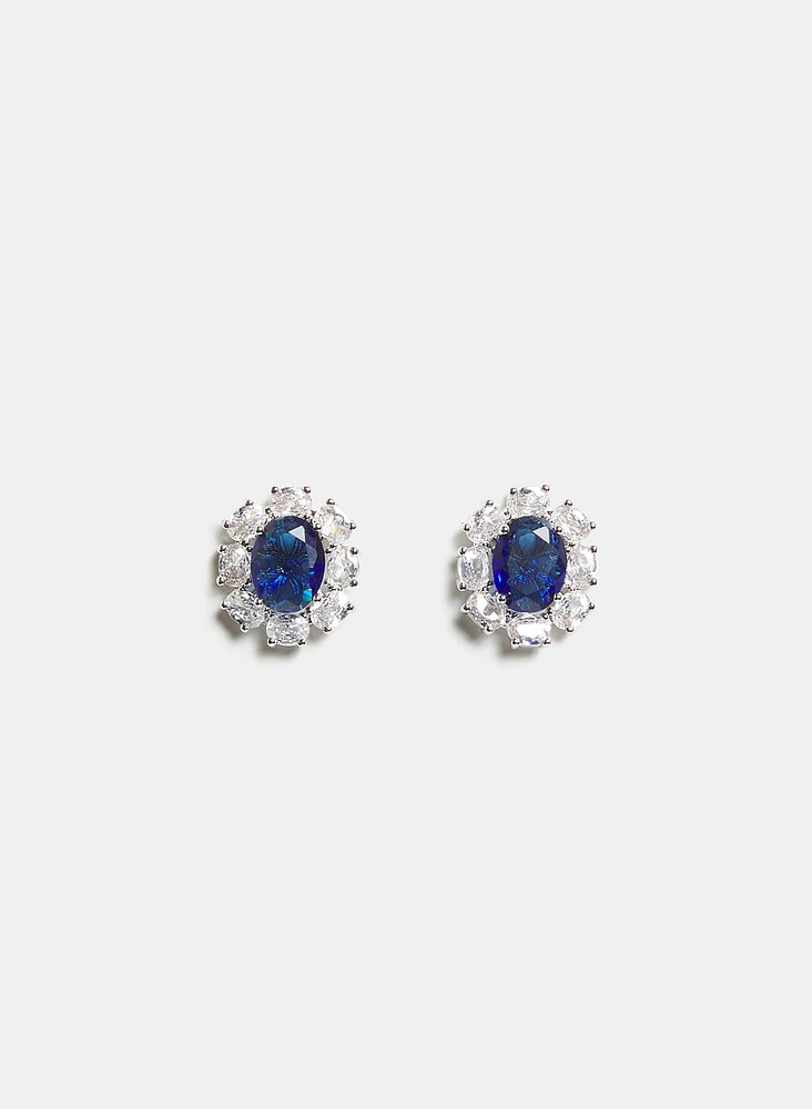 Boucles d'oreilles en cristaux ovales
