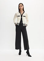 Button-Up Cardigan & Wide Leg Culotte Pants