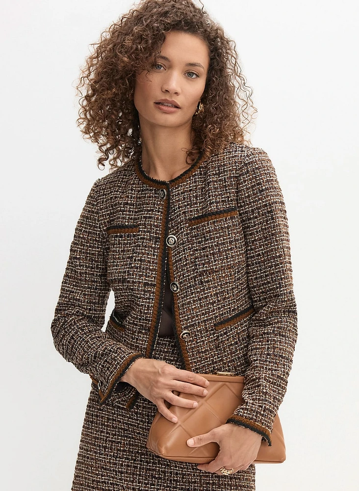 Button-Up Bouclé Jacket