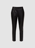 Vegan Leather Pull-On Pants