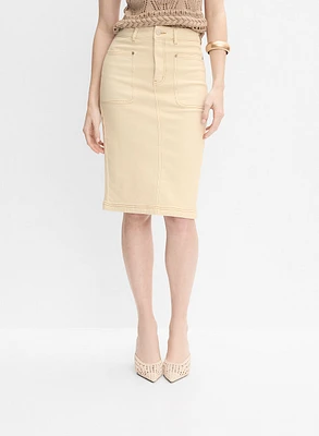 Jupe crayon en coton