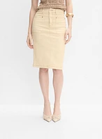 Jupe crayon en coton