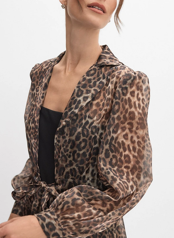 Crepe Jumpsuit & Leopard Jacket