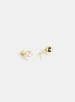 Faux Pearl Stud Earrings