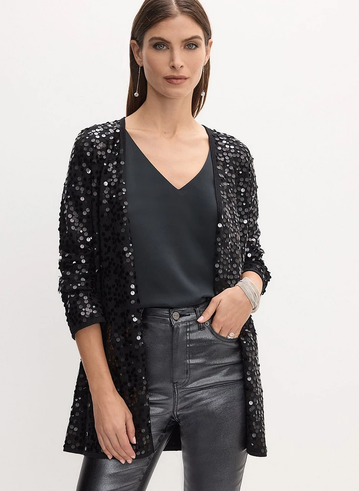 Long Sequin Cardigan