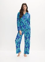 Ensemble pyjama à motif feuilles