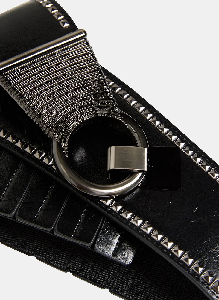 Studded Vegan Leather Belt