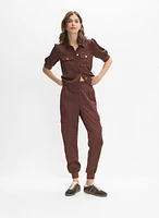 Pull-On Satin Cargo Pants