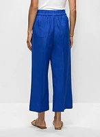 Pantalon gaucho en lin à enfiler