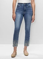 Embroidered Straight Leg Jeans