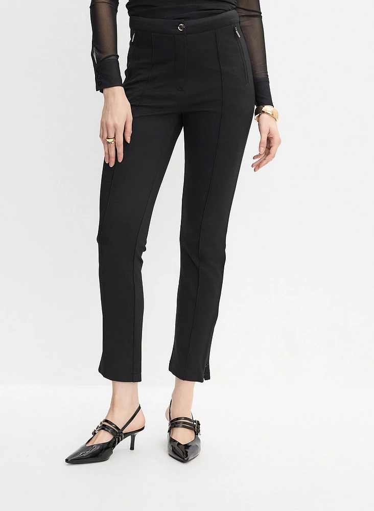 Pintuck Straight-Leg Pants