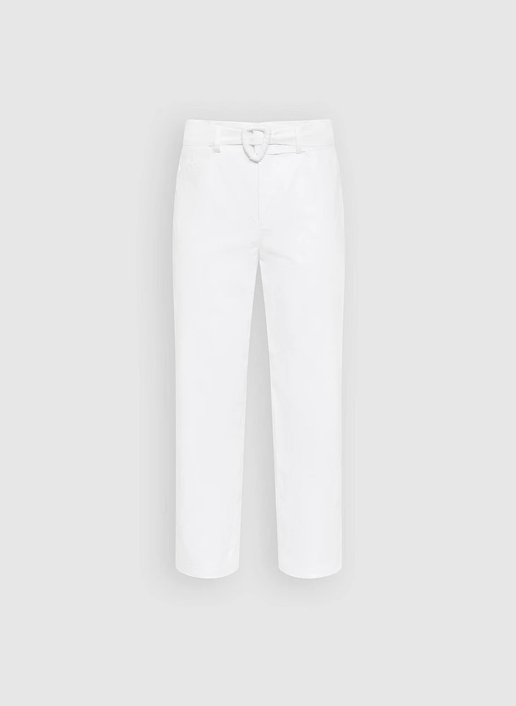 Cotton Straight-Leg Pants