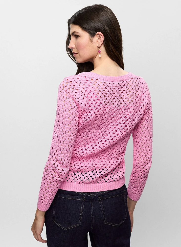 Open Weave Pullover Sweater