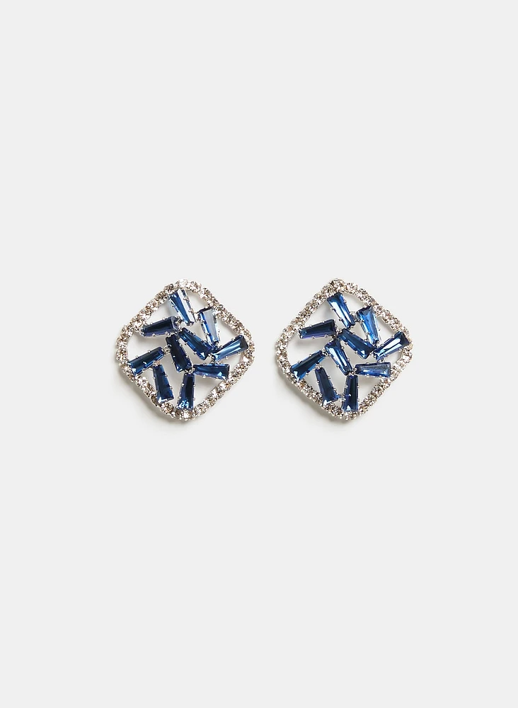 Boucles d'oreilles à cristaux et à zircons cubiques