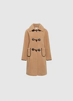 Faux Shearling Horn Button Coat