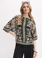 Mixed Tropical Print Blouse