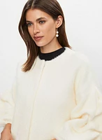 Button Front Puff Sleeve Cardigan