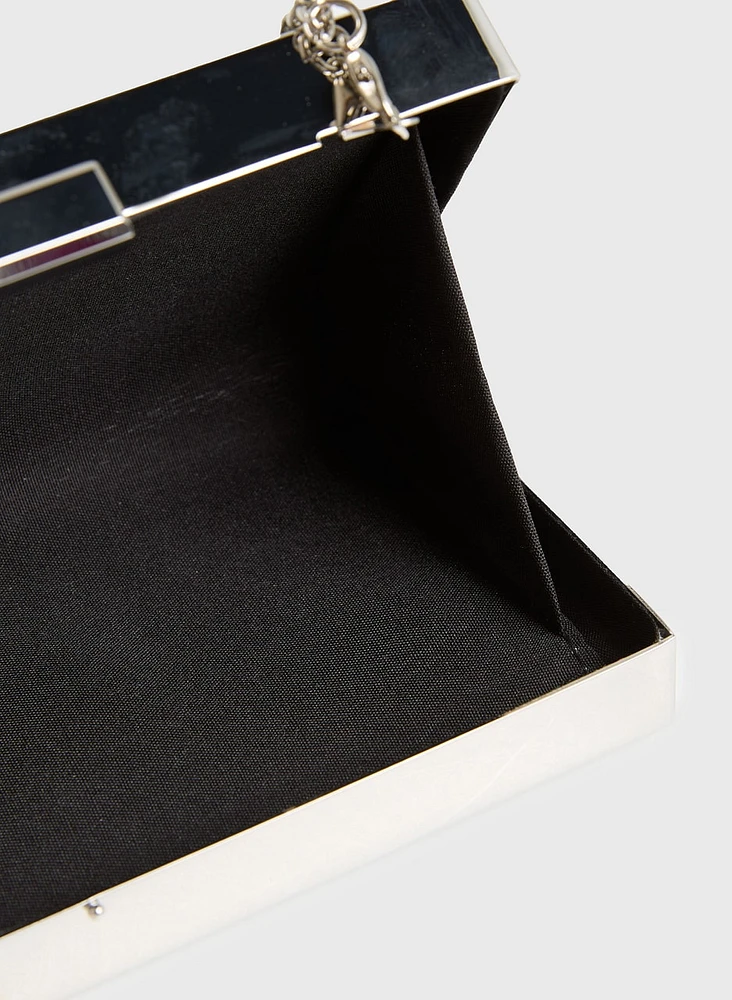 Pochette rectangulaire à cristaux